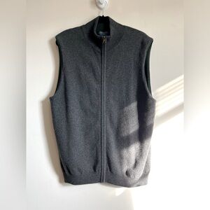 Joseph & Lyman men’s reversible Cashmere Full Zip Sweater Vest Gray/Green Sz L